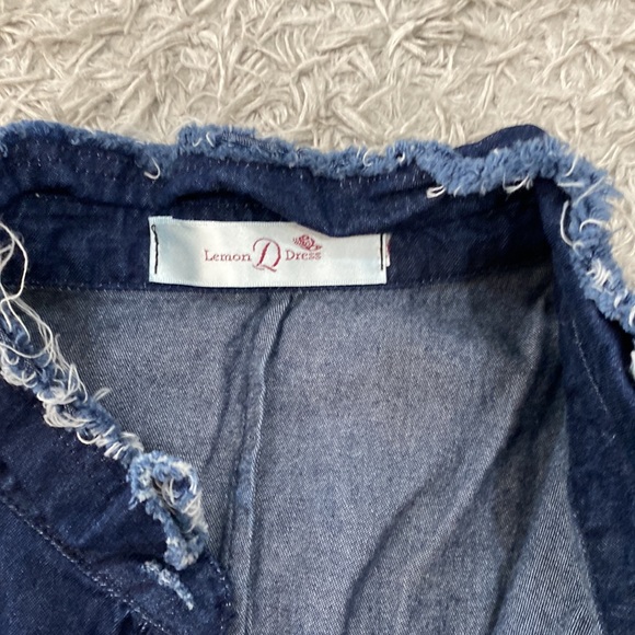 Lemon Dress Women's Jean Dress with Flower embroidery (Small to Medium) - Picture 2 of 5